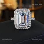 14K White Gold Halo Lab Grown Diamond Ring