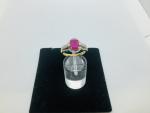 10k Gold Ruby and Diamond Solitaire Ring