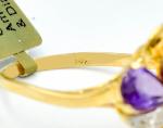 Amethyst and Diamond Ring in 14K Gold