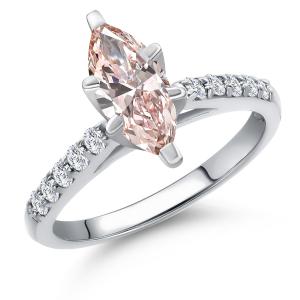 10K White Gold IGI Certified Engagement Ring | 1.20 Cttw | Center 1 Ct Marquise