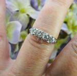 Vintage Diamond 4 stone Anniversary Ring Band 14K White Gold VS-G Estate Jewelry