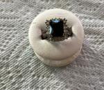 Black Onyx Ring with Diamond Chips, Size 8