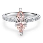 10K White Gold IGI Certified Engagement Ring | 1.20 Cttw | Center 1 Ct Marquise