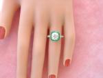 Vintage 2.05ct Diamond Emerald Halo Ring