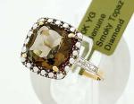 Smoky Topaz and Diamond Ring in 10K Gold