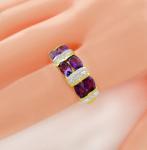 Amethyst and Diamond Ring in 10k Gold