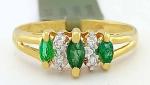 Emerald and Diamond Ring in 10K Gold