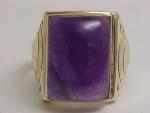 Genuine Amethyst Ring in 10K Yellow Gold