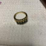 14k Yellow Gold Emerald and Diamond Marquise Ring