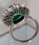 Green Cabochon Gemstone Ring in 14KT White Gold