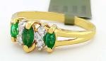 Emerald and Diamond Ring in 10K Gold