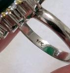 Green Cabochon Gemstone Ring in 14KT White Gold