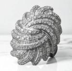 Vintage Sterling Silver Diamond Cluster Ring Size 8