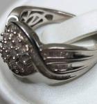 Sterling Silver Melee Diamond Ring Size 8
