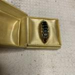 14k Yellow Gold Emerald and Diamond Marquise Ring