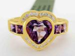 Amethyst and Diamond Ring in 14K Gold