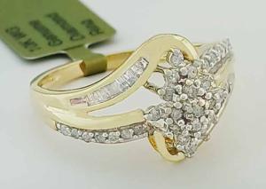 GENUINE 0.50 Cts DIAMONDS COCKTAIL RING 10K GOLD - Free Certificate Appraisal