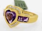 Amethyst and Diamond Ring in 14K Gold