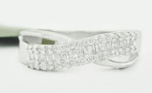 GENUINE 0.50 Cts DIAMOND BAND RING 10K WHITE GOLD - Free Certificate Appraisal