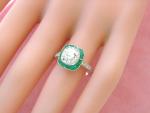 Vintage 2.05ct Diamond Emerald Halo Ring
