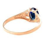 18K Rose Gold Ring with Diamonds and Sapphire