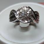 Sterling Silver Melee Diamond Ring Size 8