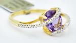 GENUINE 2.45 Cts AMETHYST & DIAMONDS RING 10K GOLD * Free Appraisal Service -NWT