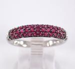 White Gold Ruby and Diamond Wedding Ring Anniversary Band Gemstone Jewelry