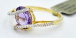 GENUINE 2.45 Cts AMETHYST & DIAMONDS RING 10K GOLD * Free Appraisal Service -NWT