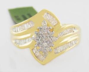 GENUINE 1.80 Cts DIAMONDS COCKTAIL RING 10K GOLD - Free Certificate Appraisal