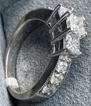 Vintage Three Stone Princess Diamond Engagement Ring