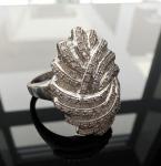 Vintage Sterling Silver Diamond Cluster Ring Size 8