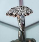 Vintage Sterling Silver Diamond Cluster Ring Size 8