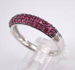 White Gold Ruby and Diamond Wedding Ring Anniversary Band Gemstone Jewelry