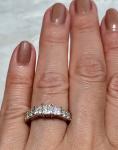 Vintage Three Stone Princess Diamond Engagement Ring