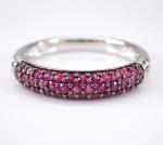White Gold Ruby and Diamond Wedding Ring Anniversary Band Gemstone Jewelry
