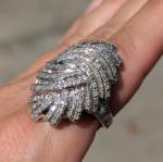 Vintage Sterling Silver Diamond Cluster Ring Size 8