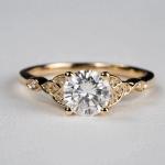 2Ct Round Cut Lab Created Diamond Women's Engagement Ring 14K Yellow Gold Finish
