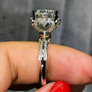 3CT Round Cut Lab Created Diamond Women's Engagement Ring 14K White Gold Finish