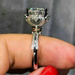 3CT Round Cut Lab Created Diamond Women's Engagement Ring 14K White Gold Finish