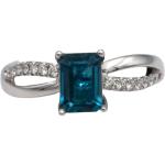 14k White Gold Jewelry Diamond and Topaz Ring 1.43CT Size 6