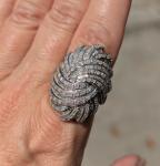 Vintage Sterling Silver Diamond Cluster Ring Size 8