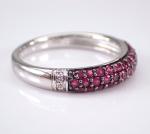 White Gold Ruby and Diamond Wedding Ring Anniversary Band Gemstone Jewelry