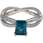 14k White Gold Jewelry Diamond and Topaz Ring 1.43CT Size 6