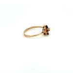 Vintage 14K Gold Sapphire & Diamond Cluster Ring | Floral Estate Jewelry