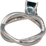 14k White Gold Jewelry Diamond and Topaz Ring 1.43CT Size 6