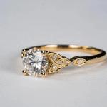 2Ct Round Cut Lab Created Diamond Women's Engagement Ring 14K Yellow Gold Finish