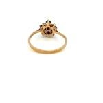 Vintage 14K Gold Sapphire & Diamond Cluster Ring | Floral Estate Jewelry