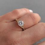 2Ct Round Cut Lab Created Diamond Women's Engagement Ring 14K Yellow Gold Finish