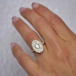 3Ct Oval Cut Lab Created Diamond Women's Cocktail Ring 14K Yellow Gold Finish